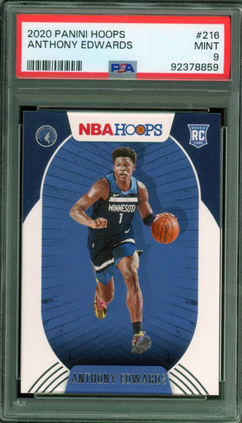 Anthony Edwards Rookie Card 2020-21 Panini Hoops #216 PSA 9 Image 1