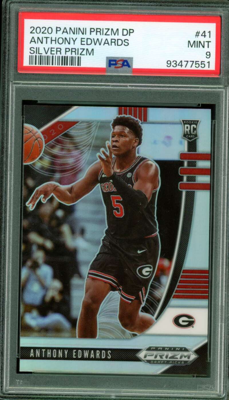 Anthony Edwards Rookie Card 2020-21 Panini Prizm DP Silver #41 PSA 9 Image 1