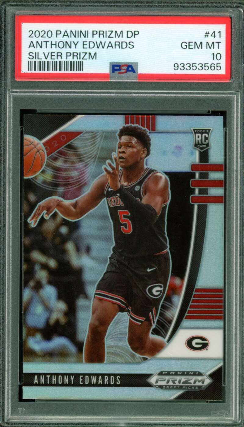 Anthony Edwards Rookie Card 2020-21 Panini Prizm DP Silver #41 PSA 10 Image 1