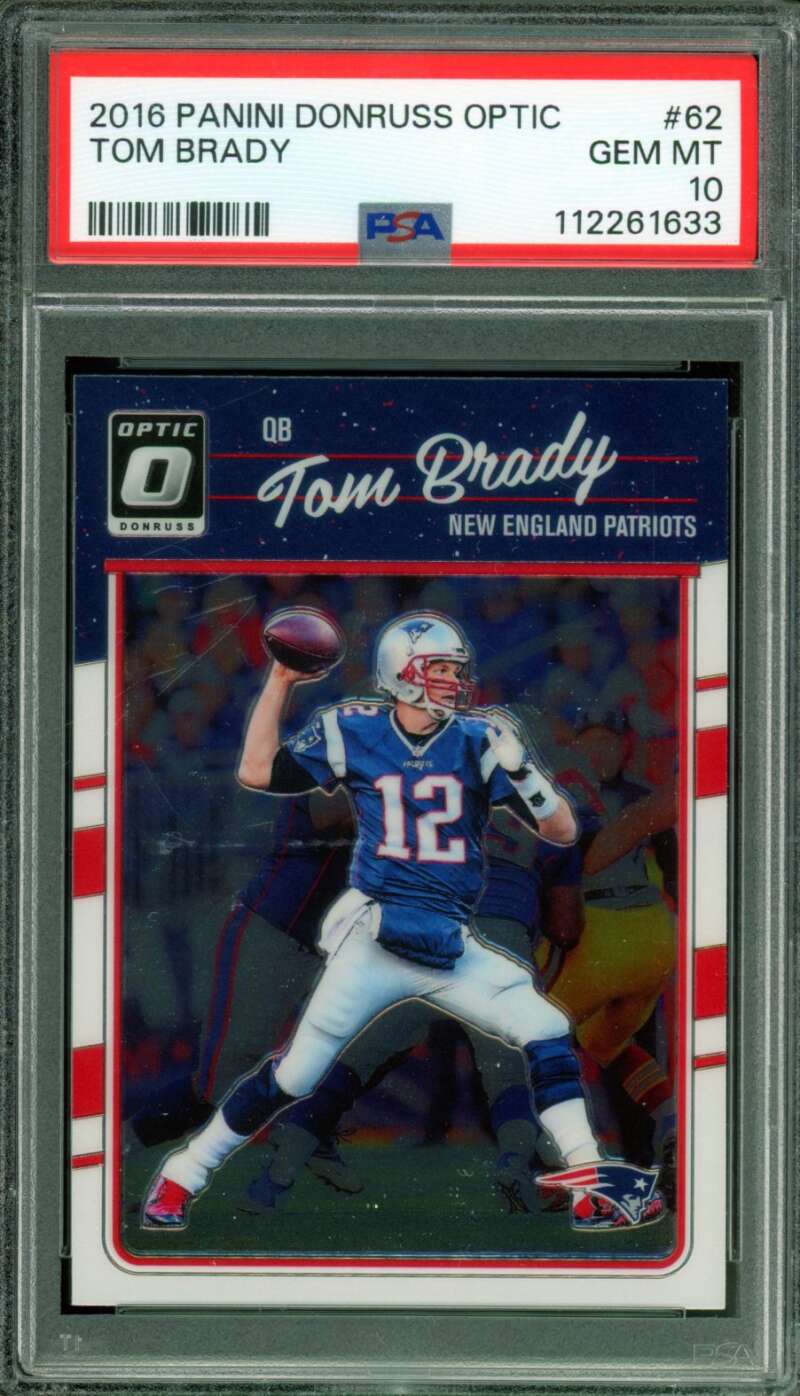 Tom Brady Card 2016 Panini Donruss Optic #62 PSA 10 Image 1