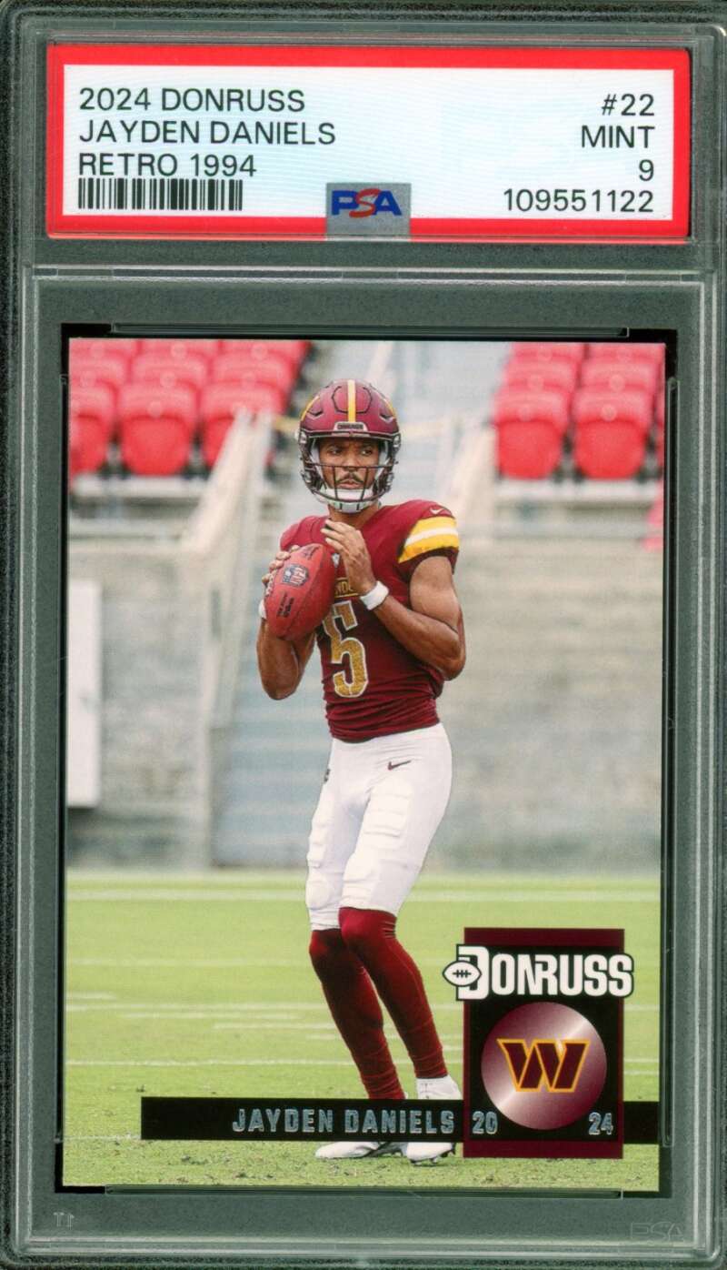 Jayden Daniels Rookie Card 2024 Donruss #22 PSA 9 Image 1