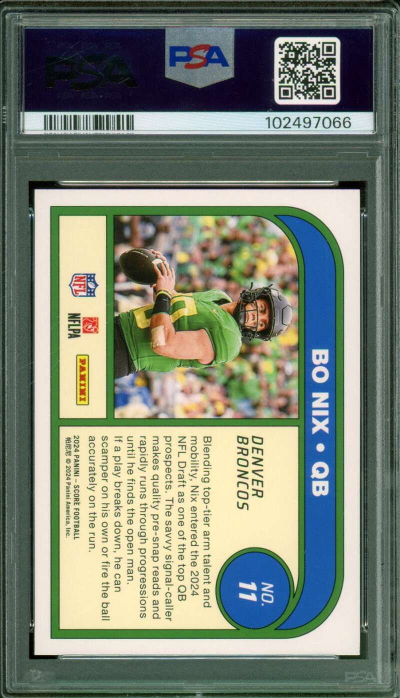 Bo Nix Rookie Card 2024 Panini Score Protential #11 PSA 10 –  SUPERIORSPORTSINVESTMENTS.COM
