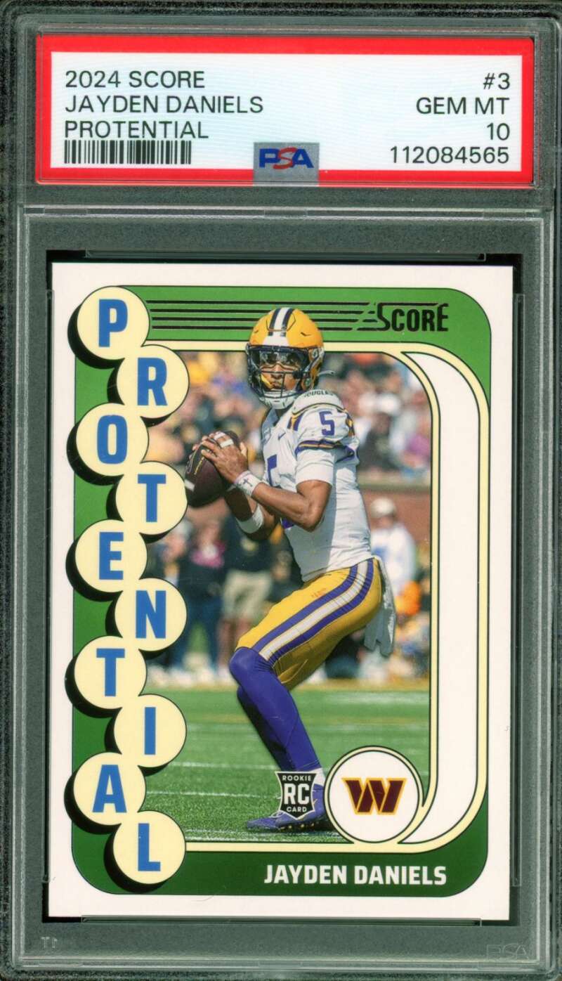 Jayden Daniels Rookie Card 2024 Score Protential #3 PSA 10 Image 1