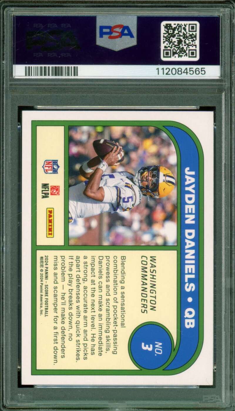 Jayden Daniels Rookie Card 2024 Score Protential #3 PSA 10 Image 2