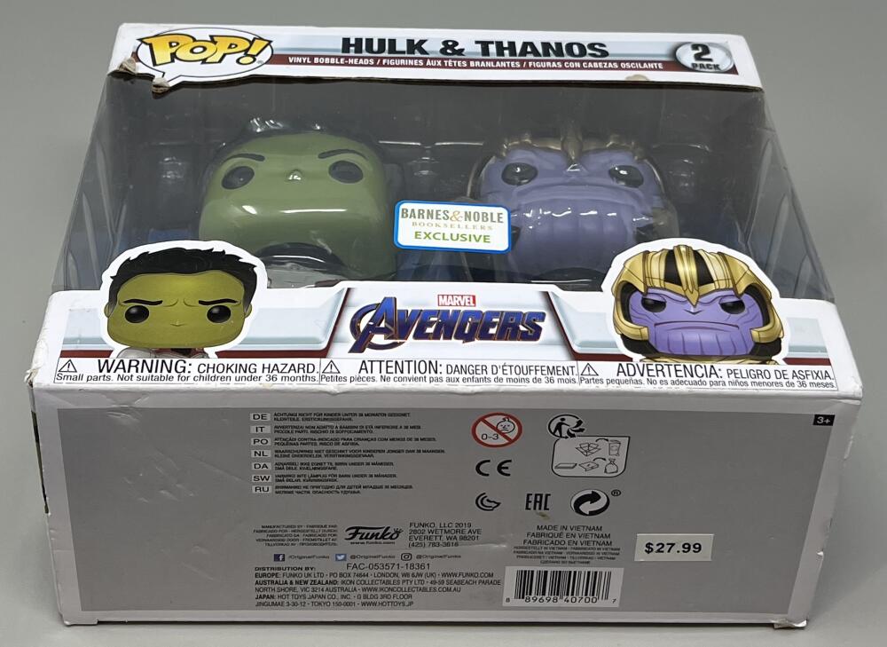  Marvel Avengers Hulk and Thanos Funko Pop 2 Pack Image 3