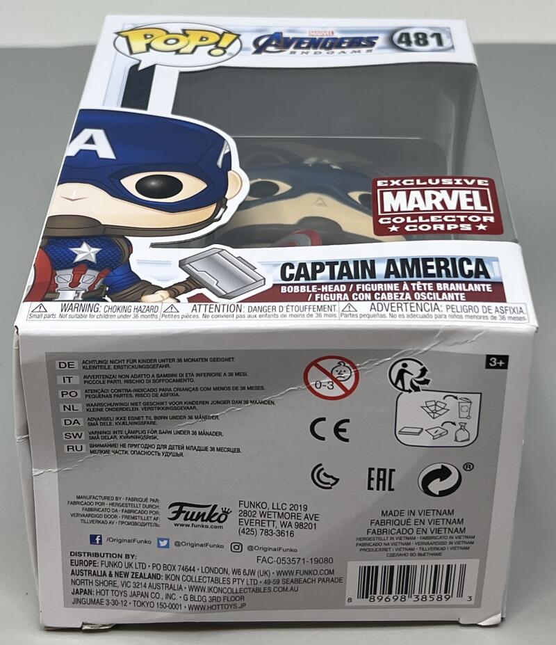 Marvel Avengers End Game Captain America Funko Pop #481 Image 2
