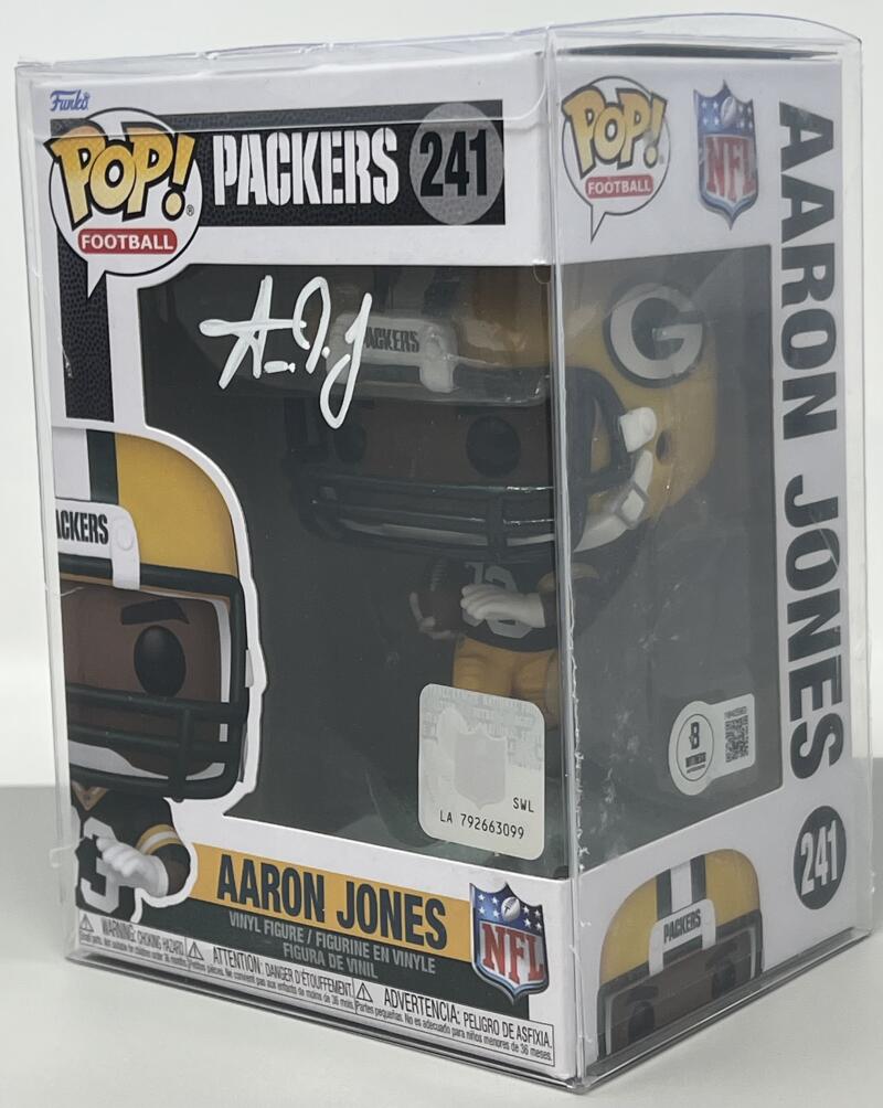 Aaron Jones Autograph Signed Green Bay Packers Funko Pop BAS Authenticated Image 1