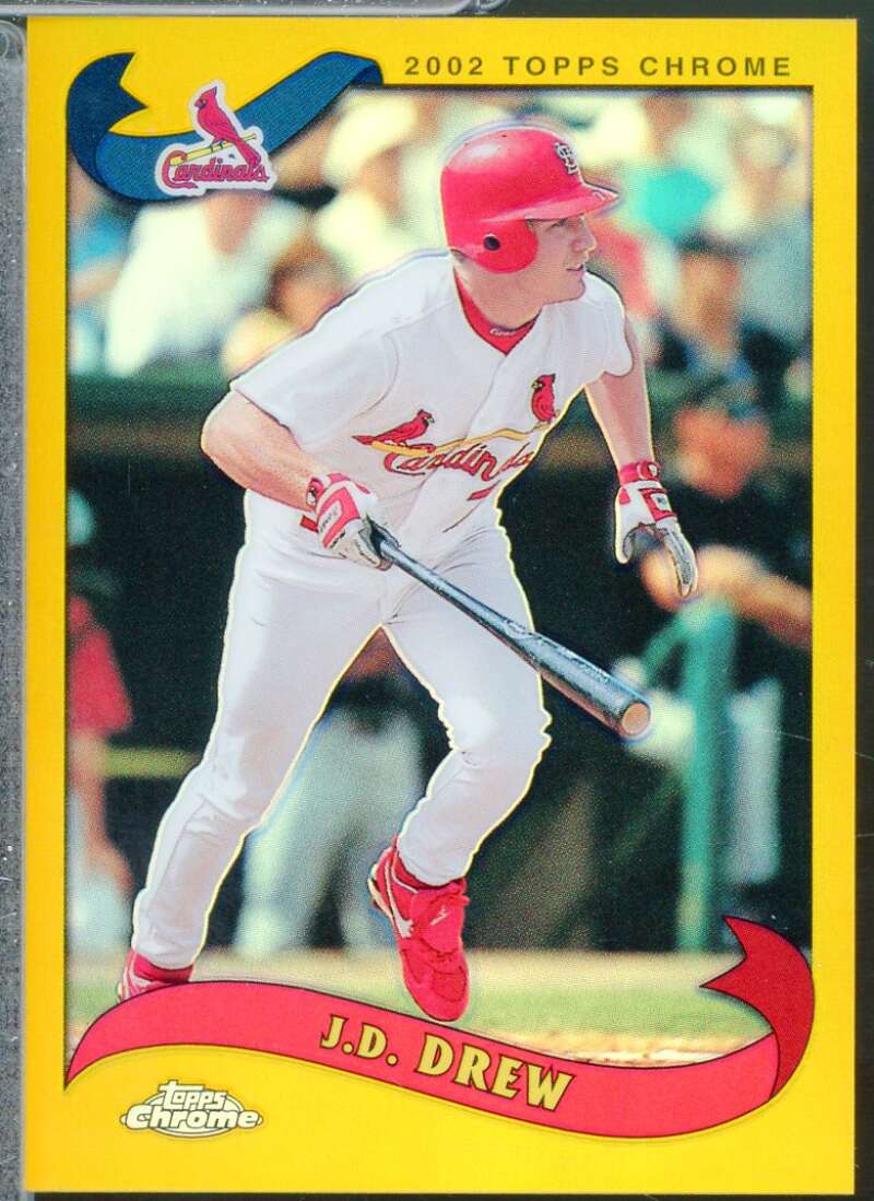 J.D. Drew Card 2002 Topps Chrome Gold Refractors #575  Image 1
