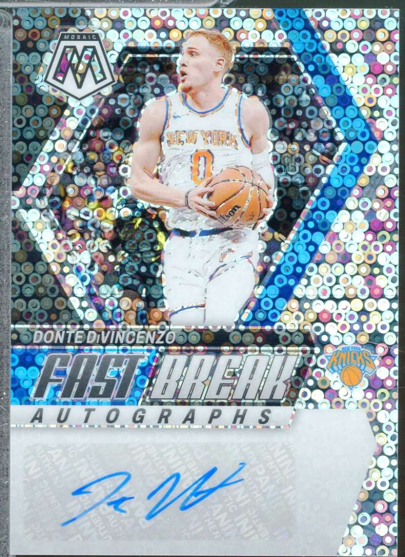 Donte DiVincenzo Card 2023-24 Panini Mosaic Autographs Fast Break #12  Image 1