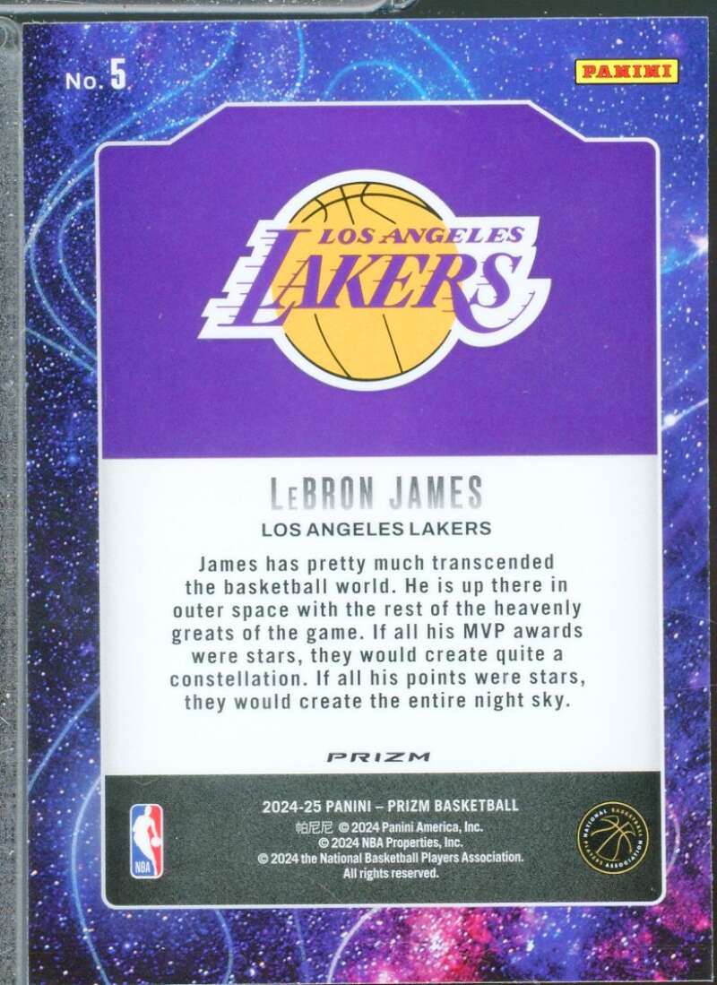 LeBron James Card 2024-25 Panini Prizm Deep Space Prizms Silver #5  Image 2