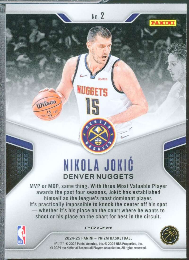 Nikola Jokic Card 2024-25 Panini Prizm Dominance Prizms Silver #2  Image 2