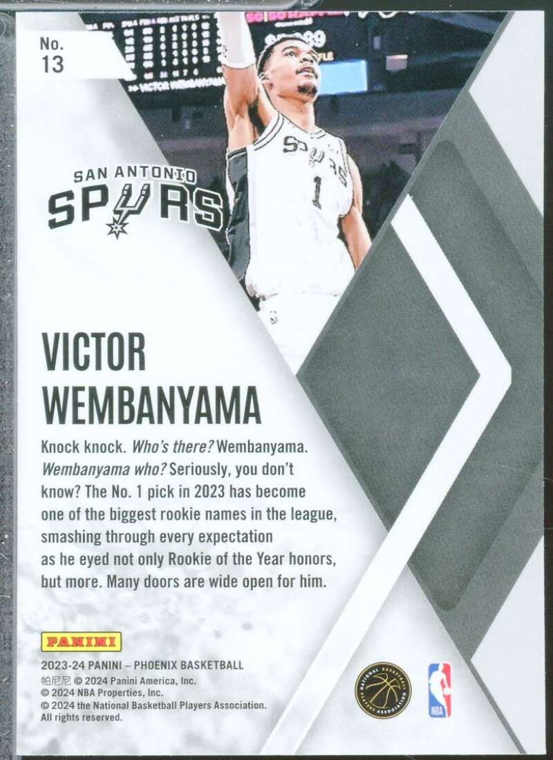 Victor Wembanyama Rookie Card 2023-24 Panini Phoenix Instant Phenom #13  Image 2