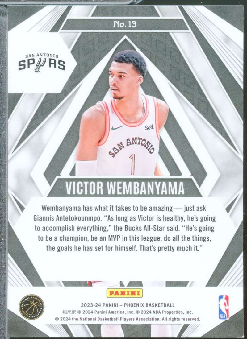 Victor Wembanyama Rookie Card 2023-24 Panini Phoenix Paragon #13  Image 2