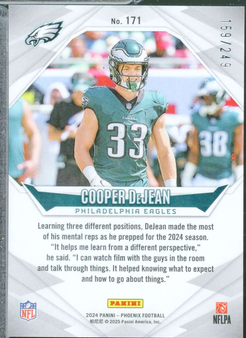 Cooper DeJean Rookie Card 2024 Panini Phoenix Blue Fade /249 #171  Image 2