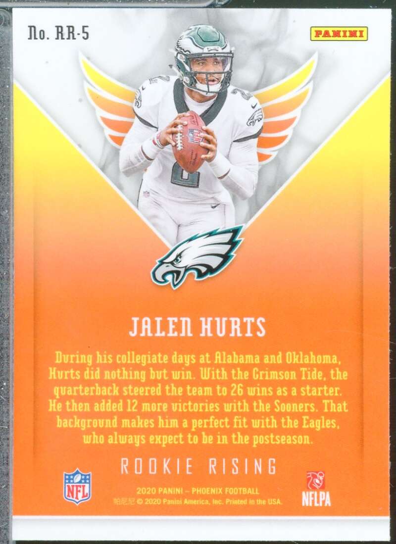 Jalen Hurts Rookie Card 2020 Panini Phoenix Rookie Rising #5  Image 2
