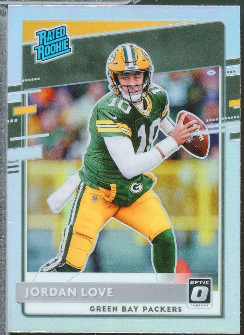 Jordan Love Rookie Card 2020 Donruss Optic Rated Rookie Holo #154  Image 1