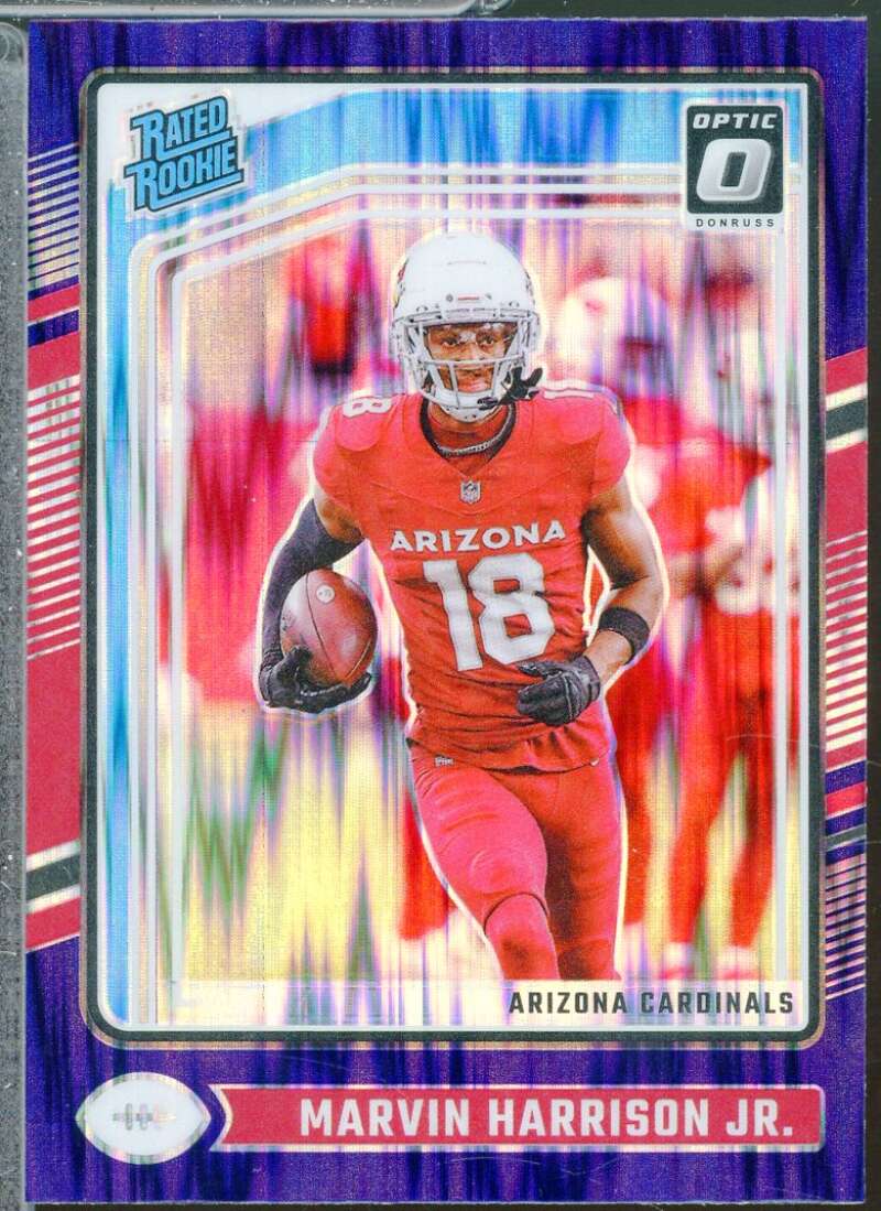Marvin Harrison Jr. Rookie 2024 Donruss Optic Rated Rookie Purple Shock #276  Image 1