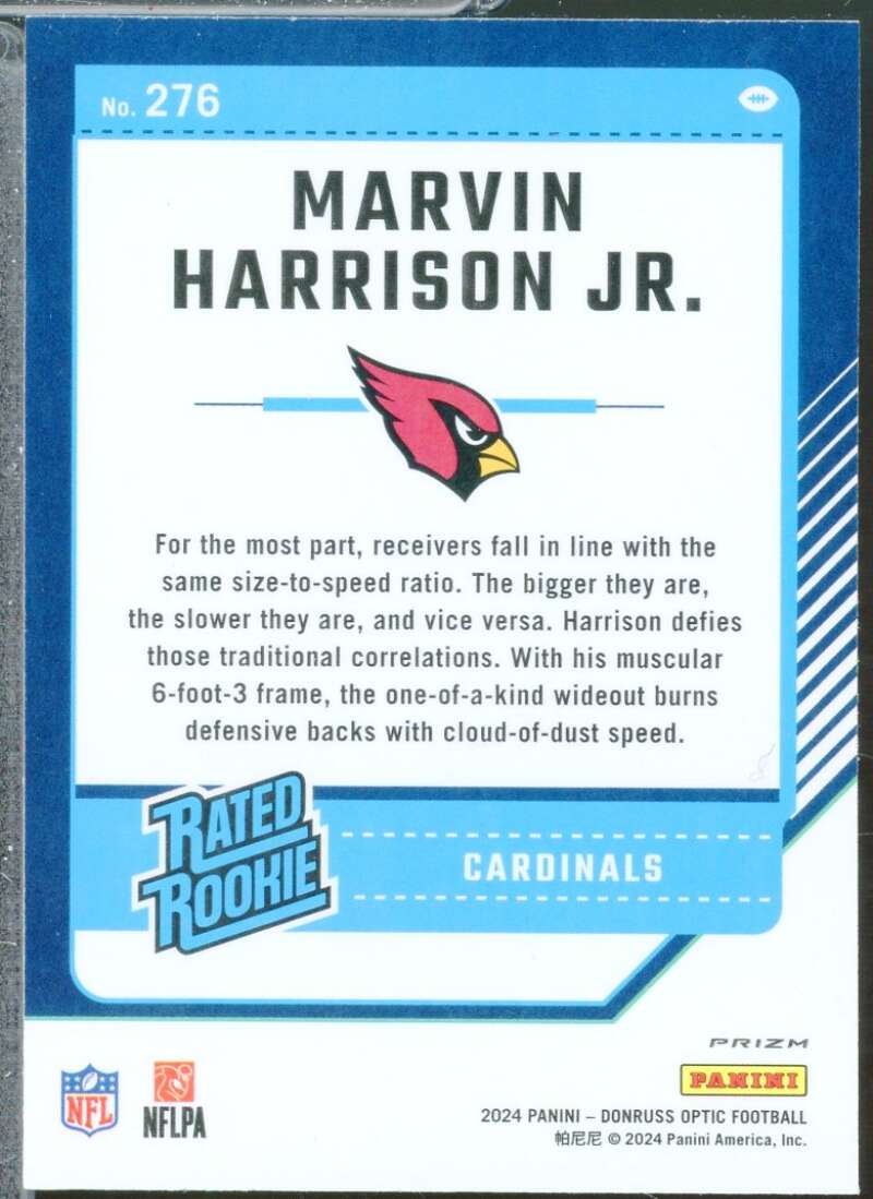 Marvin Harrison Jr. Rookie 2024 Donruss Optic Rated Rookie Purple Shock #276  Image 2