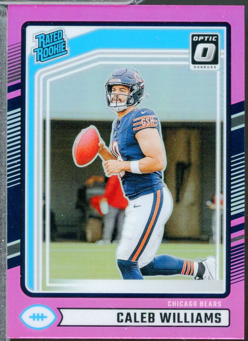 Caleb Williams Rookie Card 2024 Donruss Optic Rated Rookies Preview Pink #327  Image 1