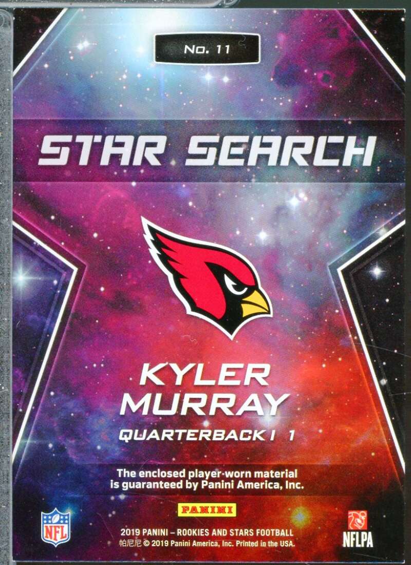 Kyler Murray Rookie Card 2019 Rookies and Stars Star Search Jerseys #11  Image 2