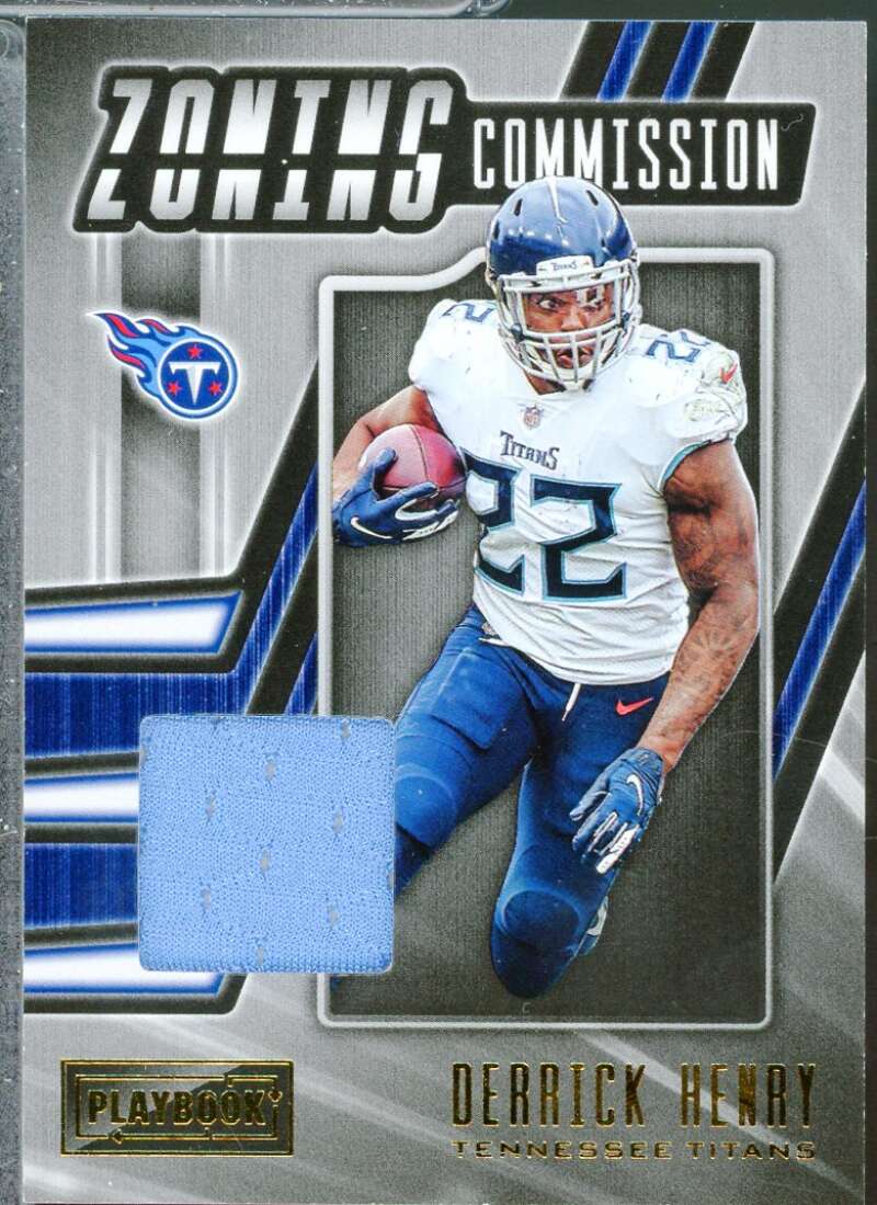Derrick Henry Card 2019 Panini Playbook Zoning Commission Jersey Materials #10  Image 1