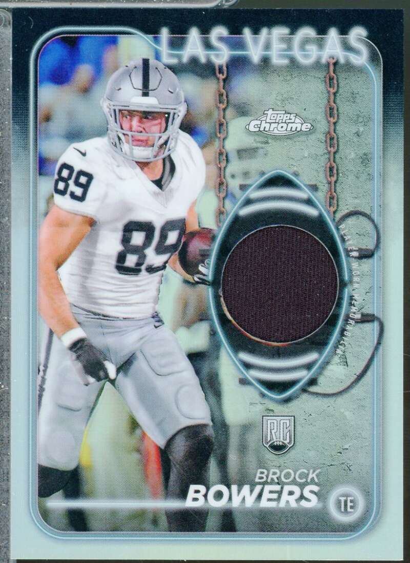 Brock Bowers Rookie Card 2024 Topps Chrome Jersey Relics #CRRBB  Image 1