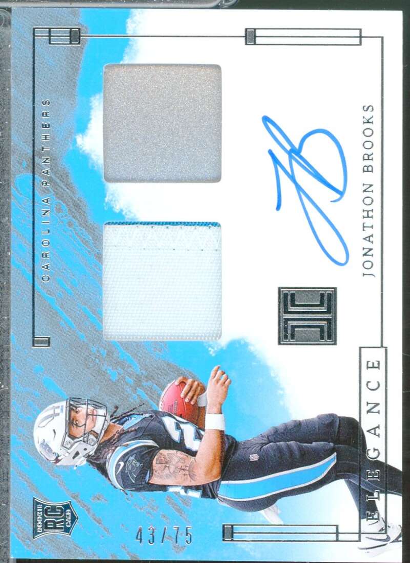 Jonathon Brooks Rookie 2024 Impeccable Elegance Helmet Patch Autograph /75 #14  Image 1