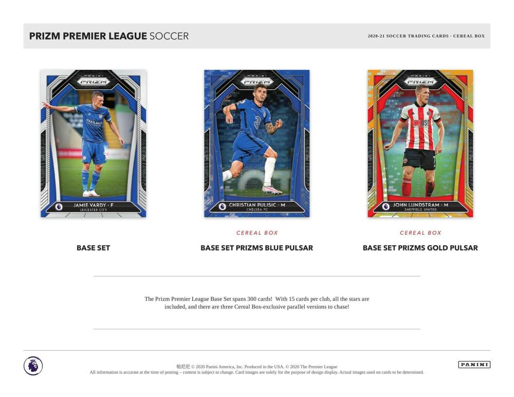 2020-21 Panini Prizm Premier League EPL Soccer Cereal Box Image 3