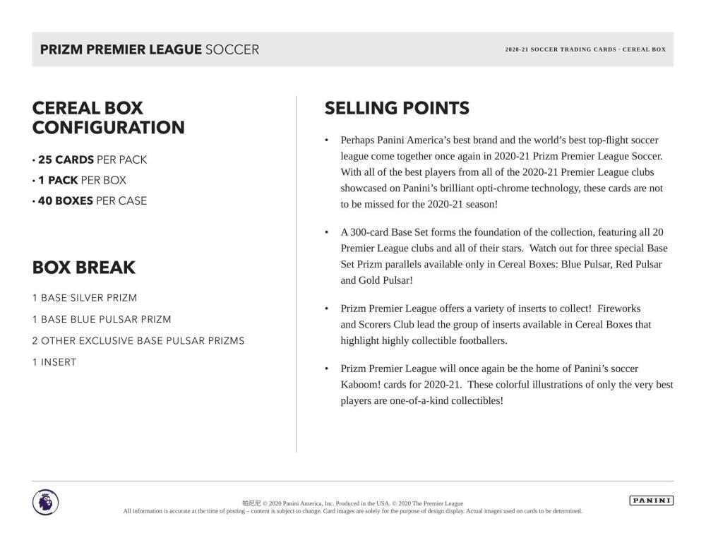 2020-21 Panini Prizm Premier League EPL Soccer Cereal Box Image 4