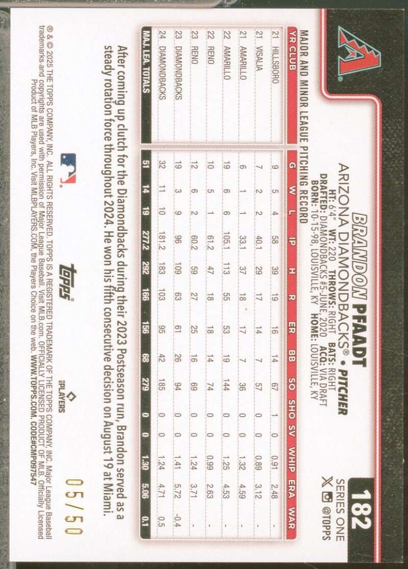 Brandon Pfaadt Card 2025 Topps Canvas /50 #182  Image 2