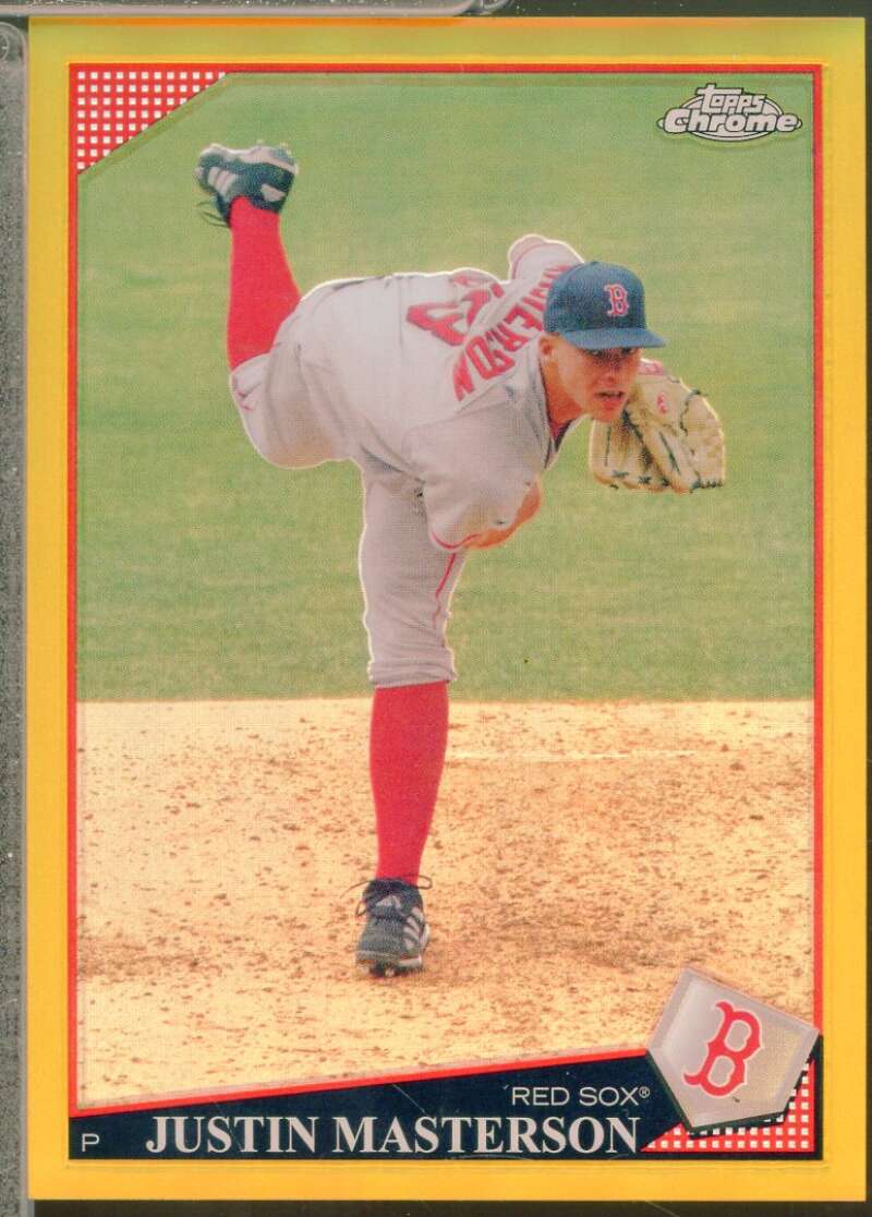 Justin Masterson Card 2009 Topps Chrome Gold Refractors /50 #96  Image 1