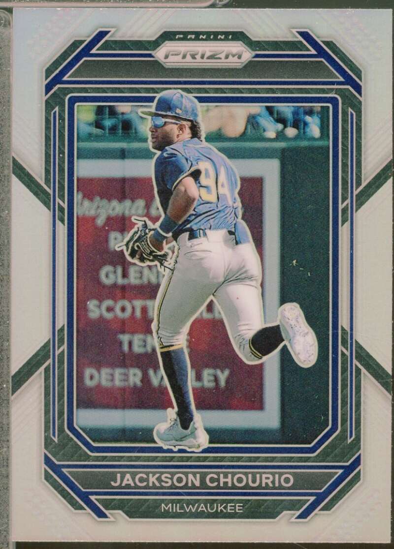 Jackson Chourio Card 2023 Panini Prizm Prizms Silver #105  Image 1