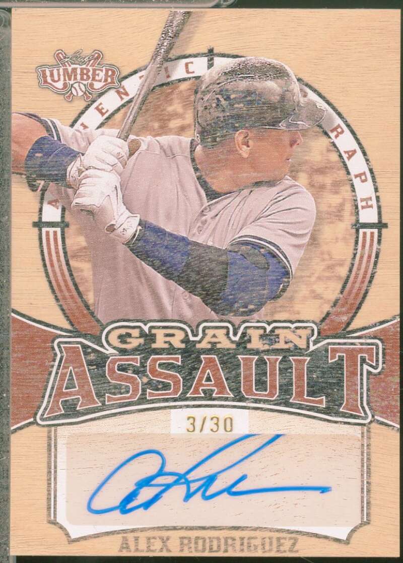 Alex Rodriguez Card 2024 Leaf Lumber Grain Assault Autograph /30 #GAAR1  Image 1