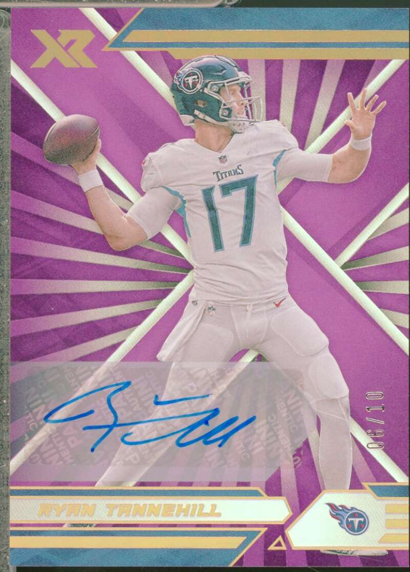 Ryan Tannehill Card 2021 Panini XR Autographs Purple /10 #95  Image 1