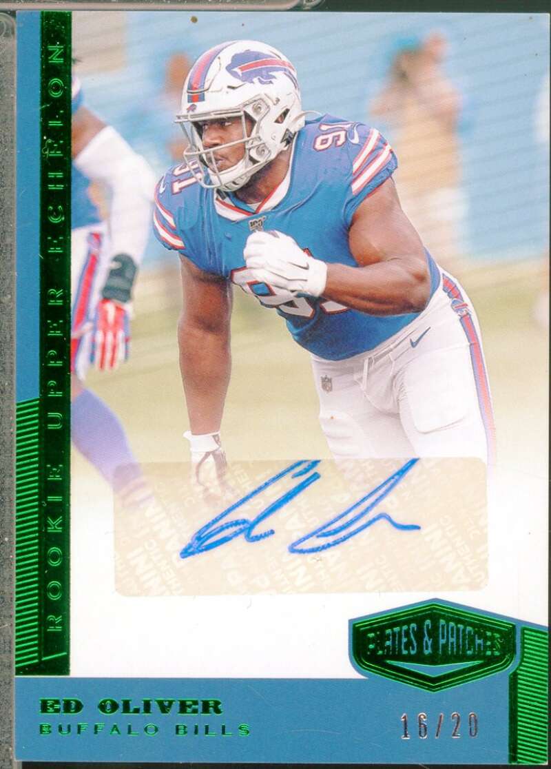 Ed Oliver Rookie 2019 Panini Plates Patches Upper Echelon Autograph Green 20 #14  Image 1