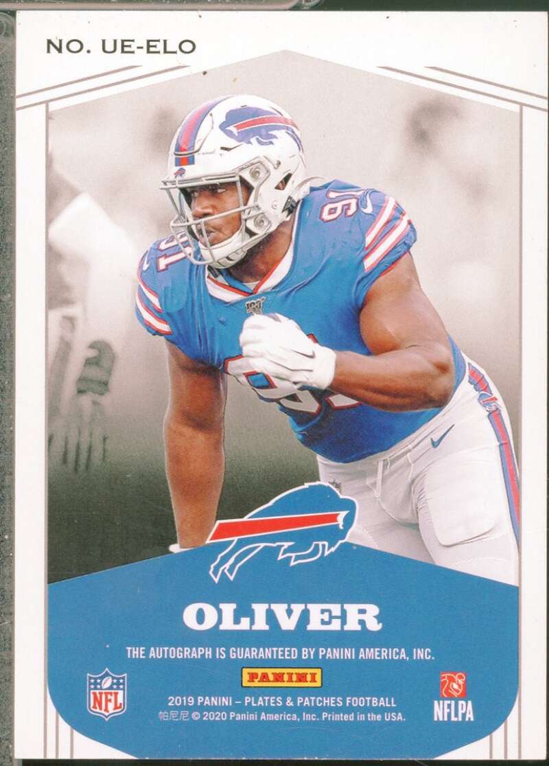 Ed Oliver Rookie 2019 Panini Plates Patches Upper Echelon Autograph Green 20 #14  Image 2