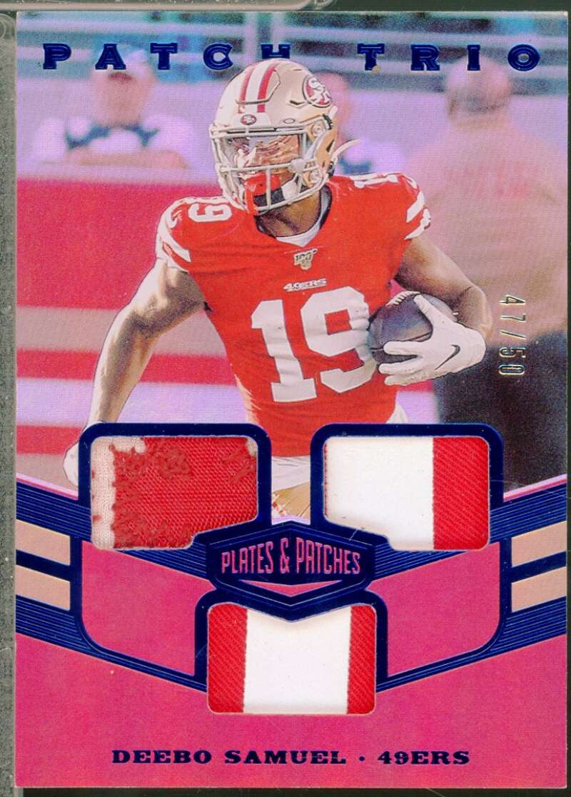Deebo Samuel 2019 Panini Plates and Patches Trio Jersey Patches Blue /50 #22  Image 1