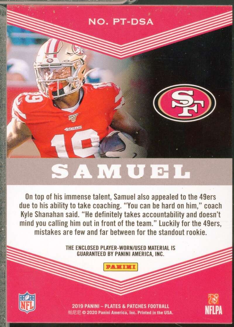 Deebo Samuel 2019 Panini Plates and Patches Trio Jersey Patches Blue /50 #22  Image 2
