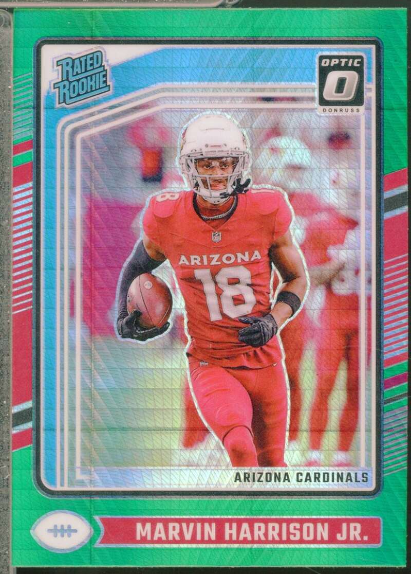 Marvin Harrison Jr. Rookie 2024 Donruss Optic Rated Rookie Green Hyper #276  Image 1