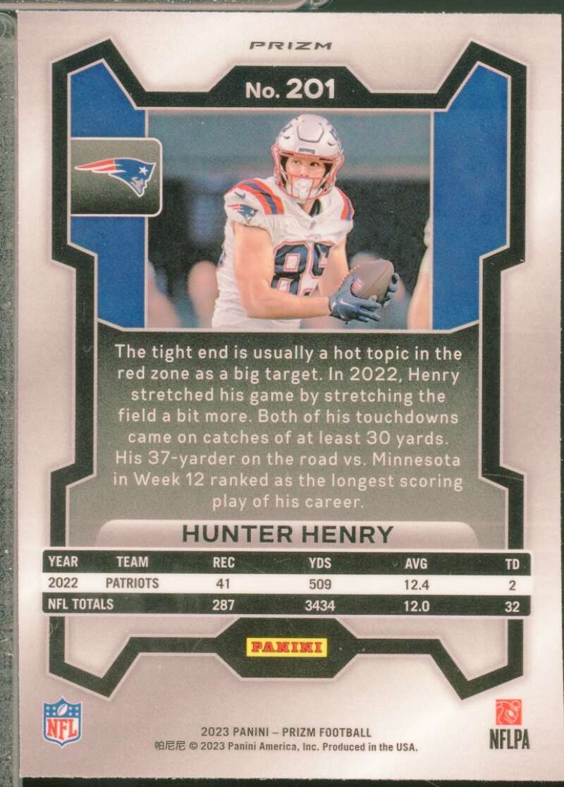Hunter Henry Card 2023 Panini Prizm Prizms Black and White Checker #201  Image 2