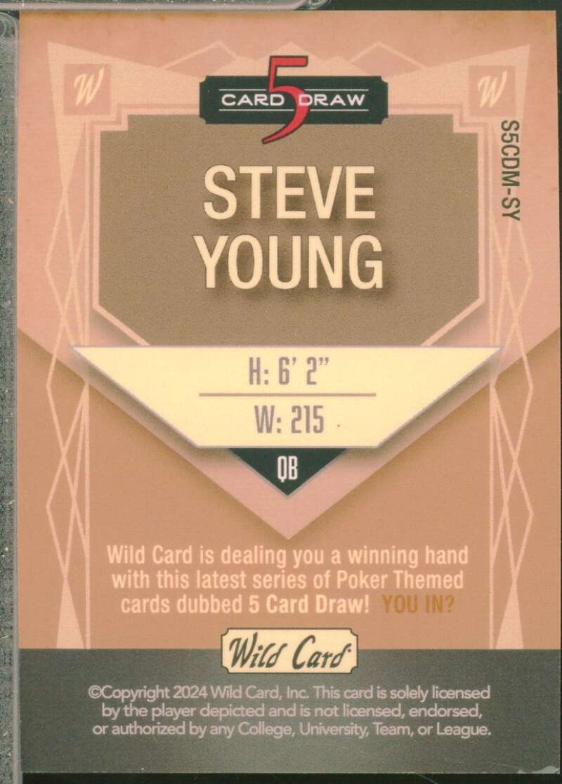 Steve Young Card 2024 Wild Card 5 Card Draw Silver Sparkle /2 #S5CDMSY  Image 2