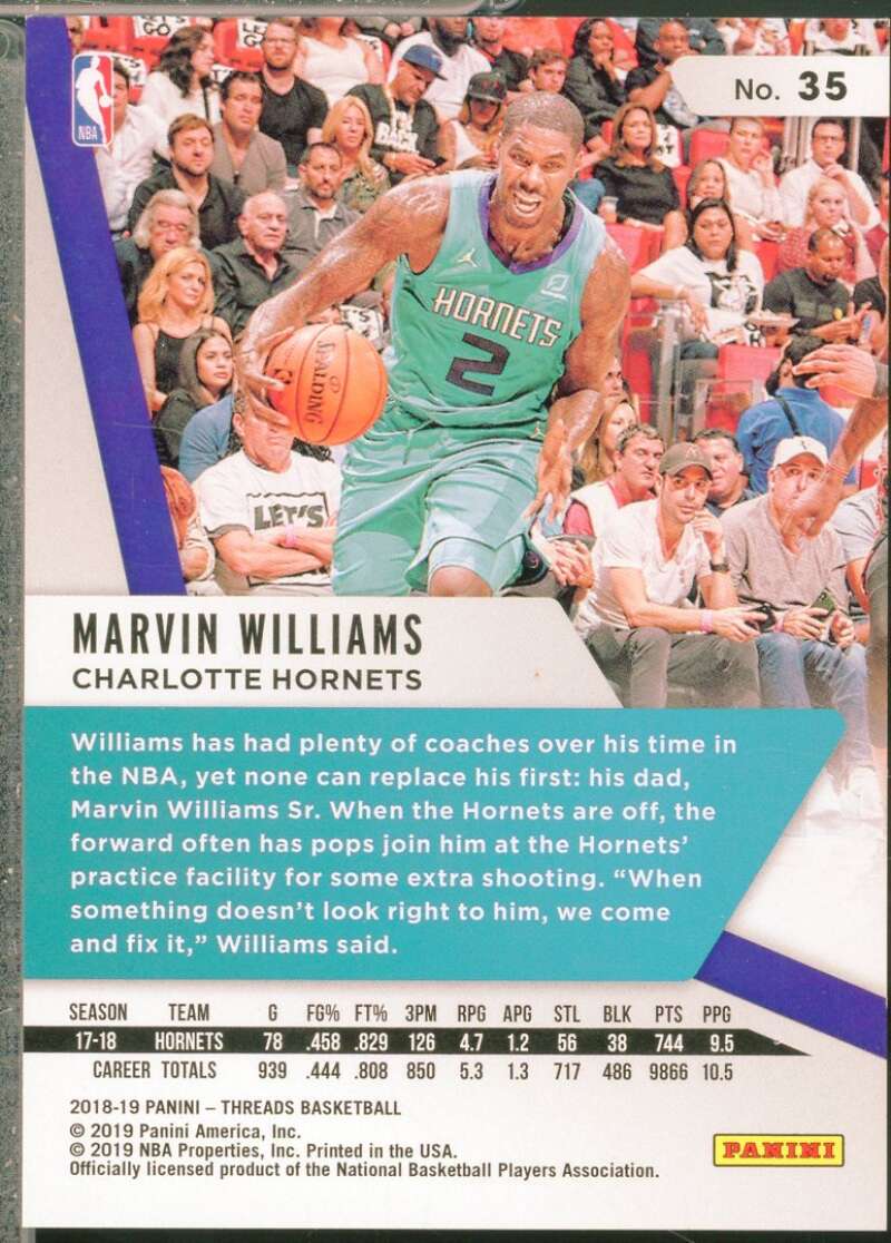 Marvin Williams Card 2018-19 Panini Threads Dazzle Blue /25 #35  Image 2