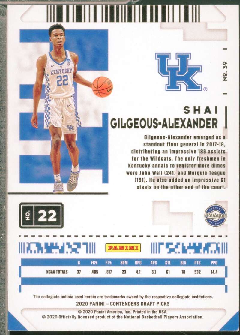 Shai Gilgeous-Alexander 2020-21 Panini Contenders Draft Green Explosion #39  Image 2