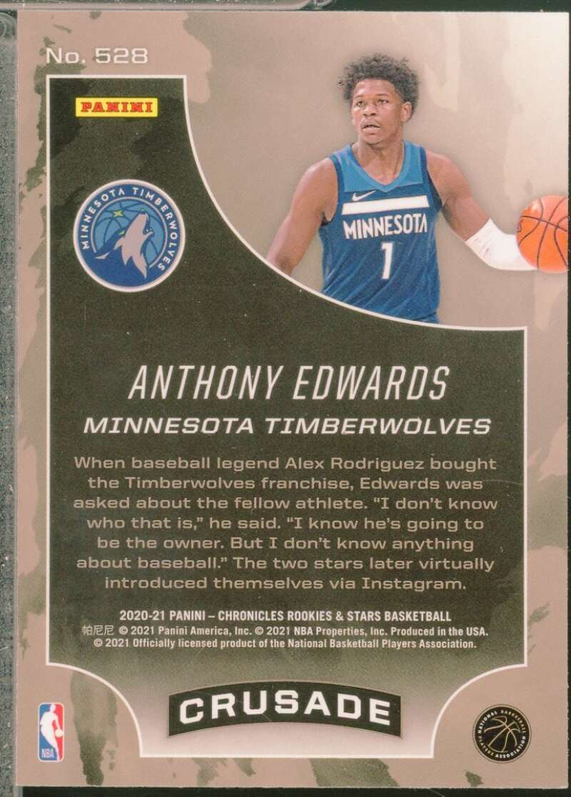 Anthony Edwards Rookie Card 2020-21 Panini Chronicles Crusade #528  Image 2