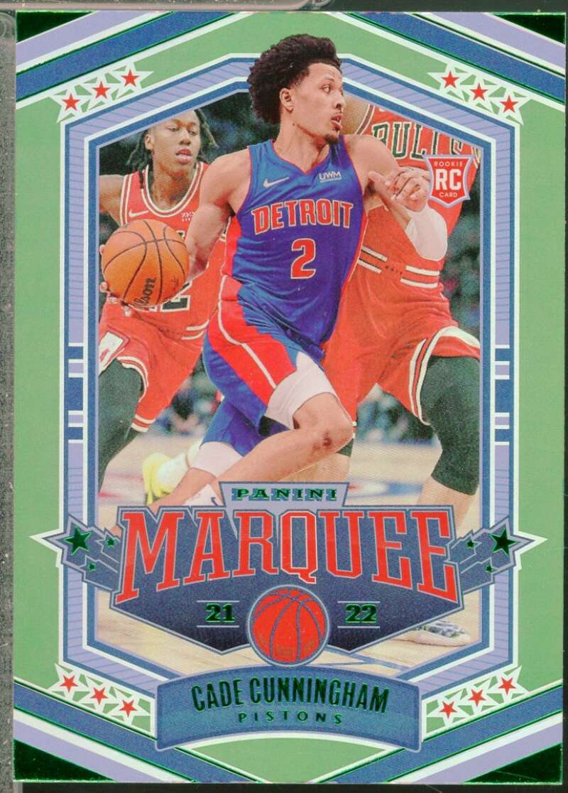 Cade Cunningham Rookie Card 2021-22 Panini Chronicles Marquee Green #367  Image 1