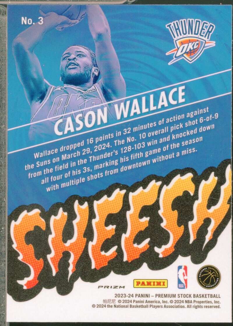 Cason Wallace Rookie (back) 2023-24 Hoops Premium Stock Sheesh Silver Prizm #3  Image 2