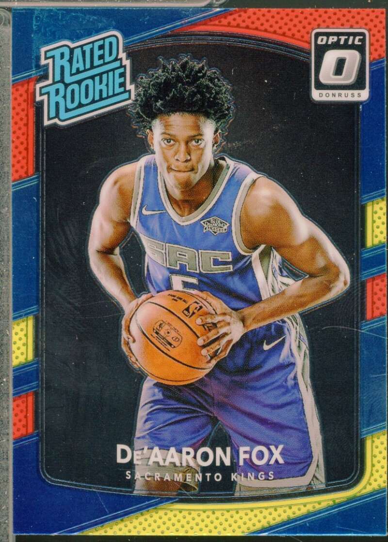 De'Aaron Fox Rookie 2017-18 Donruss Optic Mega Box Rated Rookie Red Yellow #196  Image 1