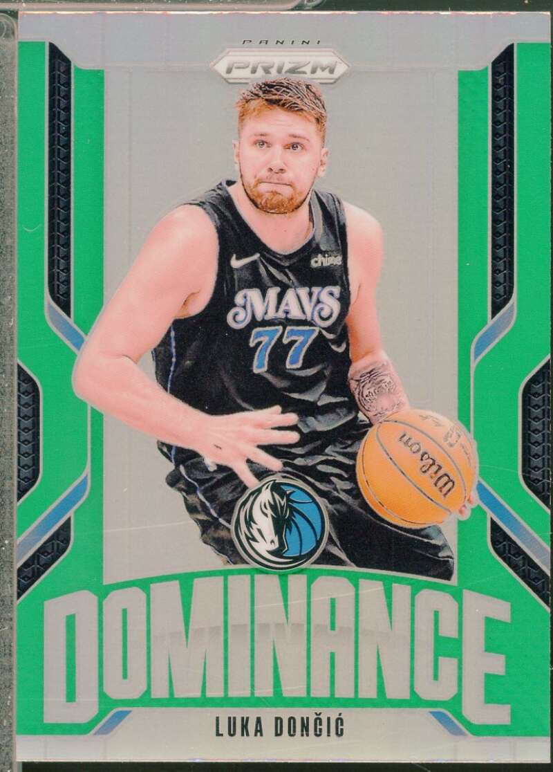 Luka Doncic Card 2024-25 Panini Prizm Dominance Prizms Green #12  Image 1