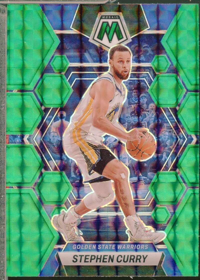 Stephen Curry Card 2022-23 Panini Mosaic Mosaic Green #92  Image 1