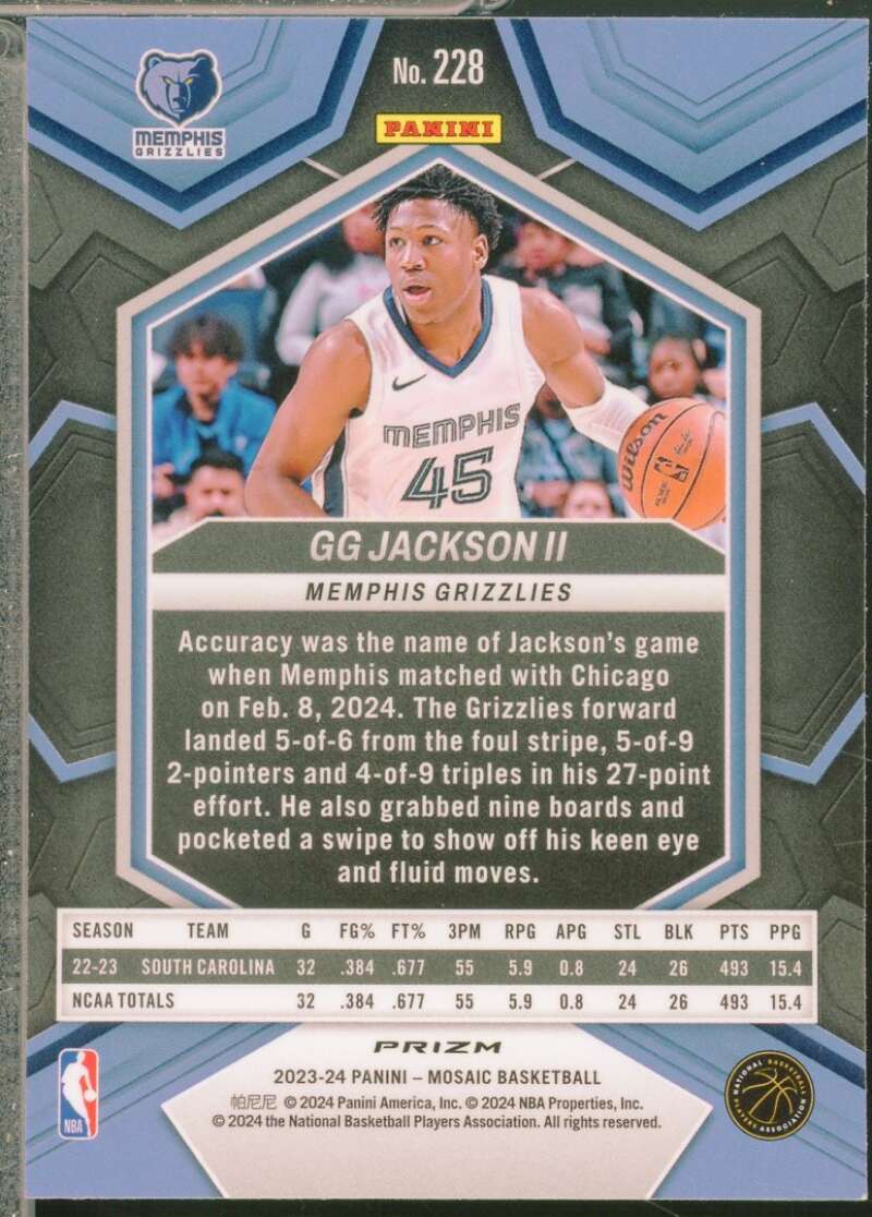 Amen Thompson Rookie Card 2023-24 Panini Mosaic Mosaic Reactive Blue #230  Image 2